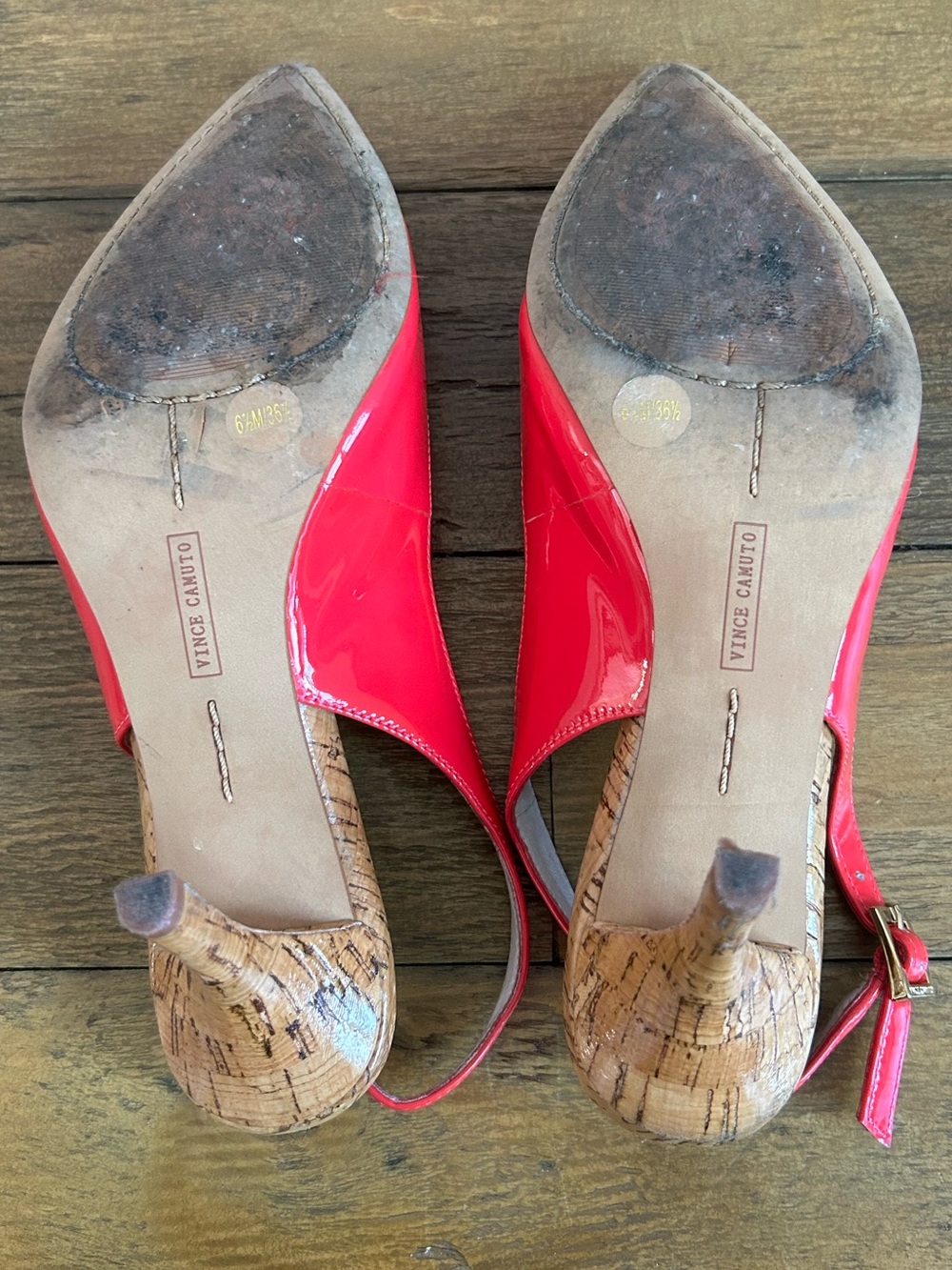 Vince Camuto Hot Pink Patent Slingback Pumps - Picture 9 of 11